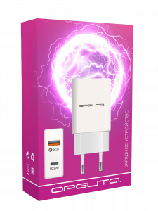 Зарядное устройство для телефона на 2 гнезда, Быстрая зарядка 20W адаптер QC 3.0/PD Орбита OT-APU56